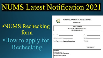 NUMS 2021 Rechecking form | NUMS Test Retotaling 2021 | How to Apply For Rechecking