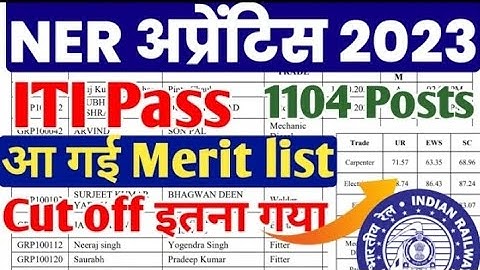 NER Gorakhpur Apprentice Merit list, Cut off जारी 2023, RRC NER Apprentice Merit list pdf 2023 #NER