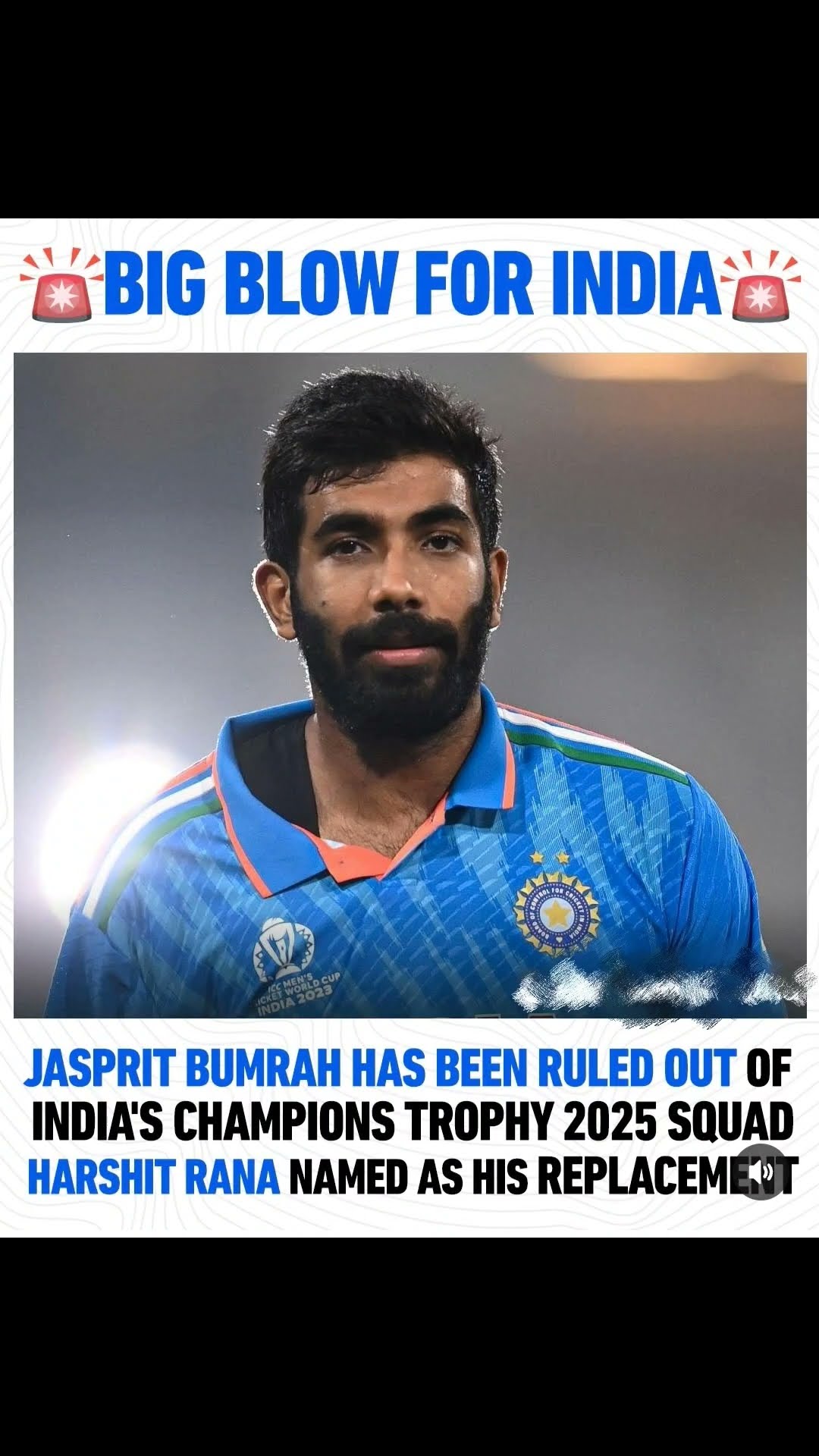 Jaspreet Bumrah Has Been Ruled Out Of India Champion Trophy 2025 Jaspreet Bumrah Has Been Ruled Out Of India Champion Trophy 2025