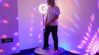 360 Photo Booth Machine With Ring Light, Free Logo Customization, 5 People Stand On, Remote Control