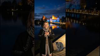Unreal Night at Trakai Castle! Cat &amp; Girl Walk 🇺🇳 #shorts #Lithuania