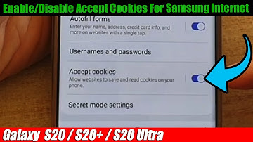 Galaxy S20/S20+: How to Enable/Disable Accept Cookies For Samsung Internet