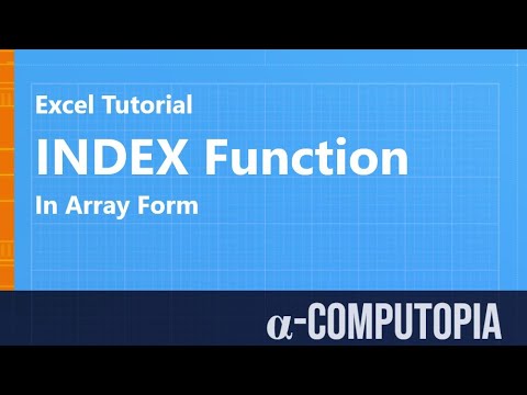 How to use INDEX function or formula in "array form" in MS Excel