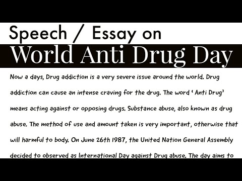 speech on drug addiction in english