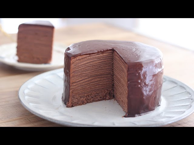 チョコレート・ミルクレープの作り方 - Chocolate Mille Crepe Cake｜HidaMari Cooking