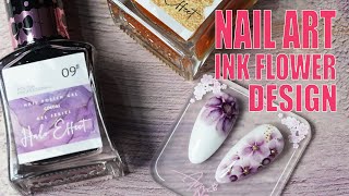 Nail Art Flowers Design Using OUBOLI Hallo Ink Set Tutorial