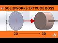Solidworks Extrude Tutorial | Turn 2D Sketch Into 3D