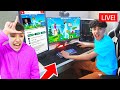 Brothers Stream Snipe FAMOUS Streamers in Fortnite! (LazarBeam)
