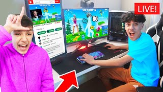 Brothers Stream Snipe FAMOUS Streamers in Fortnite! (LazarBeam)