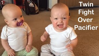 Twin Babies Fight Over Pacifier | New Funny Babies Videos Compilation 2021