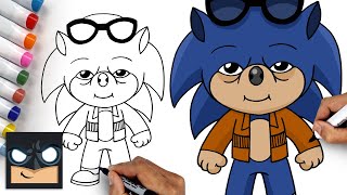 how to draw ugly sonic step by step tutorial