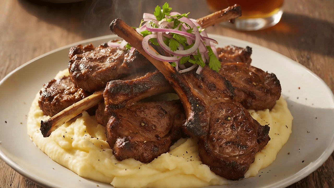 Juicy Lamb Chops & Creamy Garlic Mash | 4K