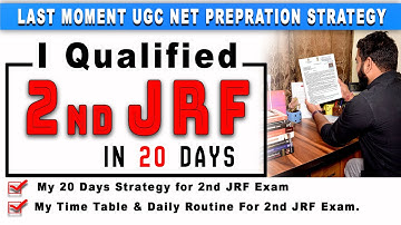 Qualify UGC NET JRF in just 20 days - secret of MY 2 JRF 6 NET  (complete strategy) MUST WATCH