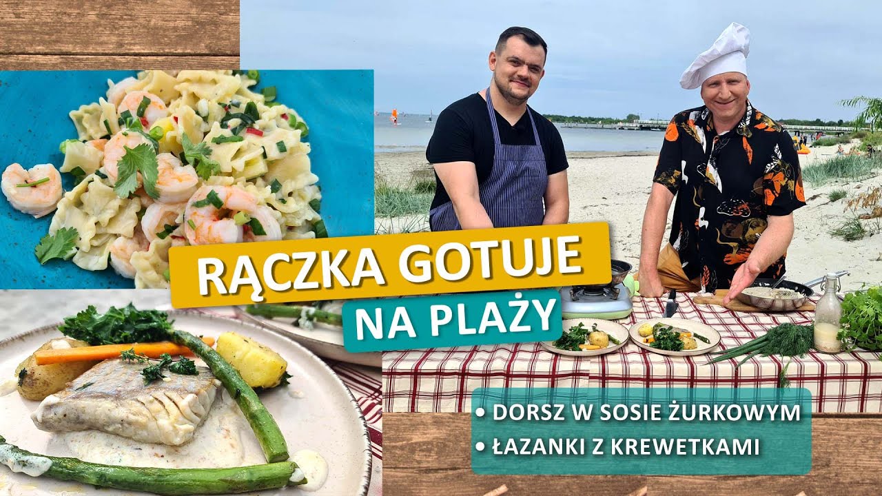 Rączka gotuje; dorsz w sosie żurkowym i łazanki z krewetkami