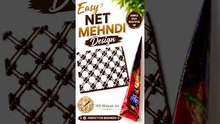 Easy Net Mehndi Design for Beginners | Simple Henna Tutorial #shorts #henna #mehndi #mehndidesign