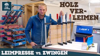 Holz verleimen mit Zwingen oder Leimpresse - Was geht schneller? | Holz Liebling DIY
► Unsere Massivholz-Produkte: https://www.holz-liebling.de/
► Alles für Dein Holzprojekt findest Du in unserem DIY-Shop: https://www.holz-liebling-diy.de/
Holz verleimen zählt mit zu den häufigsten Aufgaben in unserer Massivholz-Manufaktur. Besonders bei der Herstellung von Stirnholz-Schneidebrettern ist es extrem wichtig, das Holz schnell und präzise zu verleimen. Häufig nutzen wir ganz einfache Zwingen um so flexibel wie möglich arbeiten zu können. Aber wenn wir größere Stückzahlen herstellen, möchten wir unsere Verleimpresse nicht mehr missen. Doch wie viel schneller arbeitet man eigentlich mit einer Leimpresse im Vergleich zu Schraubzwingen? Das wollten wir in diesem Video einmal herausfinden.
Außerdem gibt es noch viele nützliche Infos und Tipps zum Thema Holz verleimen am Beispiel von Marcos Lieblings-Stirnholzbrett aus Lärche. Was das Thema Holzleim angeht, werden wir in Kürze noch ein separates Video herausbringen. Nur soviel vorweg, wir verwenden für unsere Produkte fast ausschließlich D3 Weißleim, den ihr jetzt auch in unserem Shop kaufen könnt: https://www.holzplatten-zuschnitt.de/produkt-kategorie/holzbearbeitung-und-pflege/holzleim/
Wenn Du jetzt Lust bekommen hast, selbst ein Stirnholz Schneidebrett aus Lärche herzustellen, zeigen wir dir in diesem Video Schritt für Schritt wie es geht: https://youtu.be/n1i0sJiw4Iw
Das passende Rohholz als erstklassige Blockware direkt vom Sägewerk, bieten wir ebenfalls ab sofort in unserem DIY-Onlineshop an: https://www.holz-liebling-diy.de/produkt-kategorie/holz/
0:00 Einleitung
2:05 Holzleim und Leimrolle
3:11 Schraubzwingen vs. Korpuszwingen
3:48 Holz verleimen mit Zwingen
8:45 Funktionsweise Verleimpresse
11:47 Holz verleimen mit Leimpresse
13:21 Der direkte Vergleich
15:14 Weihnachtsgeschenk gesucht?
Alle unsere Produkte findest du wie immer im Online-Shop:
► https://www.holz-liebling.de/
Massivholz-Platten für dein DIY-Projekt findest Du auf:
► https://www.holzplatten-zuschnitt.de/
Holztische, Tischplatten und Tischgestelle gibt es im:
► https://www.holztisch-atelier.de/
Wenn Dir das Video gefallen hat, gib uns gerne einen Daumen hoch und abonniere unseren Kanal, damit wir Dir auch in Zukunft viele coole Videos rund um das Thema Holz zeigen können.
Natürlich kannst Du uns auch gern auf unseren anderen Social Media Kanälen folgen:
► Facebook: https://www.facebook.com/HolzLiebling
► Instagram: https://www.instagram.com/holzliebling/
► Pinterest: https://www.pinterest.de/holzliebling/
#holzbearbeitung #holzwerkstatt #diy #holzleim Holz verleimen mit Zwingen oder Leimpresse - Was geht schneller? | Holz Liebling DIY