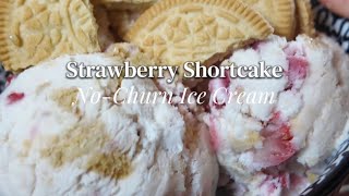 How To Make Strawberry Shortcake No-Churn Ice Cream | Easy Homemade Ice Cream