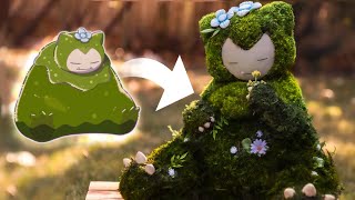 Turning Snorlax Into Mosslax With Real Moss l Pokémon Art 