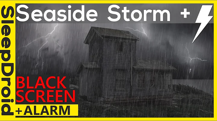 Dark Screen Rain | Seaside THUNDERSTORM with Black...