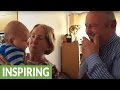 Surprise homecoming for grandparents, meet grandson for first time