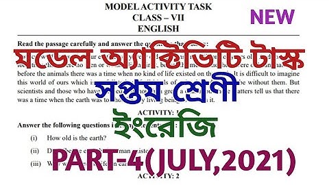 class 7 model activity task 2021 ll english ll class vii model activity task ll july 2021 ll part 4