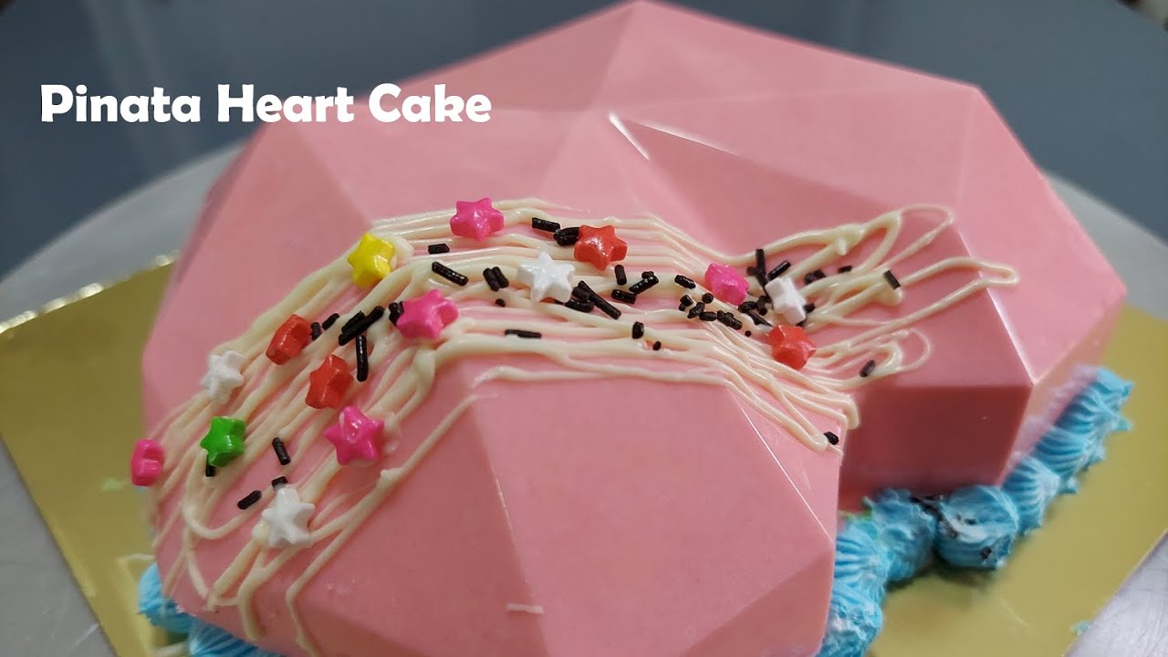 Pinata Heart Cake Ideas | White Chocolate Heart Pinata Cake | Diamond Chocolate Smash Cake