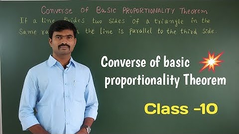 Converse of basic Proportionality Theorem #Class-10