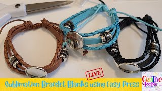 Sublimation Bracelet Blanks using Easy Press put to the test Live