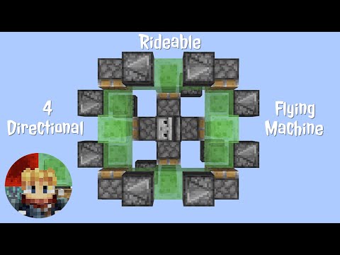 Minecraft: EASY 4 Directional Flying Machine | Ride-able (No Breaking or Resetting Blocks) JAVA