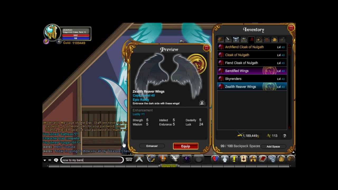 AQW=Treasure Chest items