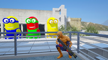 GTA 5 Funny Ragdoll | Red Spider-Man Vs Red Minion Vs Yellow Minion | Epic Gameplay #143