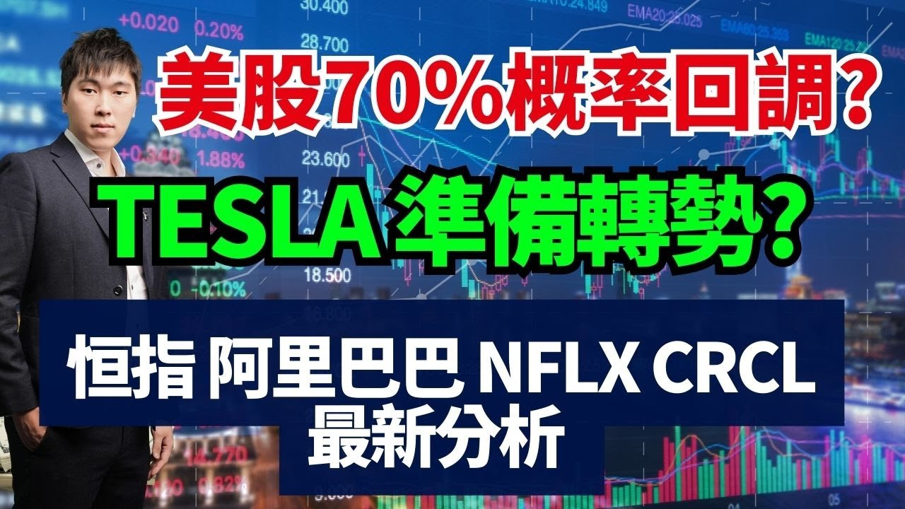 美股70%概率出現中型回調? TESLA 準備轉勢? 恒指 阿里巴巴 NFLX CRCL
最新分析 #恒指 #阿里巴巴 #NFLX #CRCL