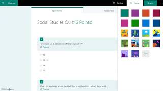 Microsoft Forms - Applying Themes (video #5)