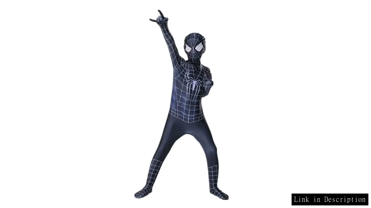 Superhero Black Spider Jumpsuit Costume Movie Character Peter Parker Mask Costume Halloween Cosplay