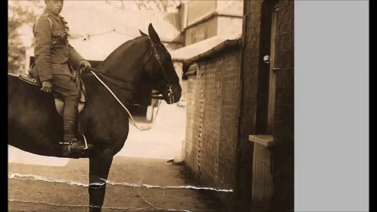 Photo Restoration of a WWI soldier on horseback - old damaged photo restored [Timelapse]