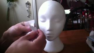 How to prepare a Styrofoam head for multiple uses.