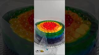 🌈😍 Most Satisfying Rainbow Jelly Cake You'll See Today! #Shorts