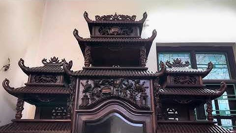 Tủ chùa cổ 9 mái gỗ gụ ta cũ, đẹp đỉnh của chóp , các bác ngắm LH: 0985242761