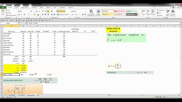 Simple linear regression using Excel