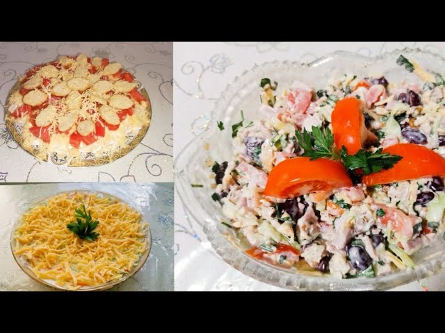 Салат с курицей и шампиньонами