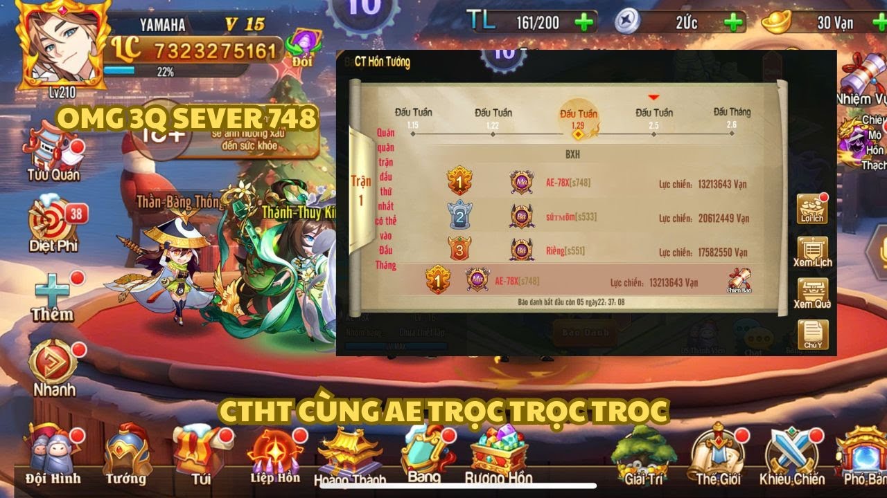 OMG 3Q 748 CTHT CÙNG AE TRỌC VÀ THUA BANG CHIẾN MA BÁO, TRỤC VẪN CÒN YẾU QUÁ MONG MẤY ANH THA THỨ