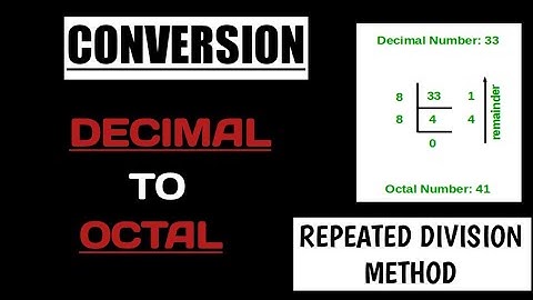 DECIMAL TO OCTAL CONVERSION || EASY CONCEPT || REPEATED DIVISION METHOD ||