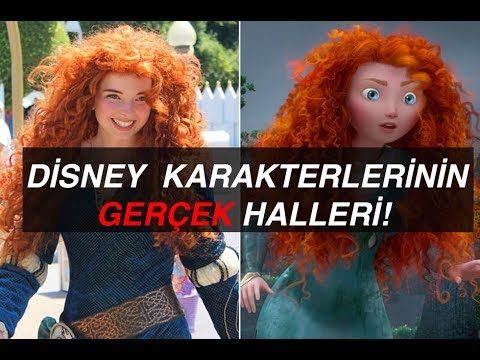 DISNEY ÇİZGİ FİLM KARAKTERLERİNİN GERÇEK HALLERİ (MERİDA İZLE,MİNYONLAR İZLE,MOANA İZLE)