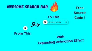 Expanding Search Bar || Awesome Search Bar || Simple Tutorial || Coding Wala