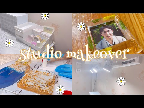 studio makeover: resin crafting studio ♡ + crafting orders (coasters, polaroid frame, etc) ✨