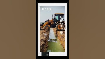 Skillfully Incredible Precision And Control By Excavator Operator While Cross A Trench🚜  #shorts