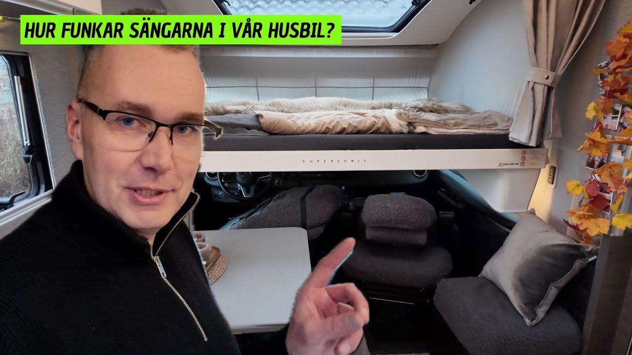 Hur funkar sängarna i vår husbil? varahusbilsresor.se YouTube