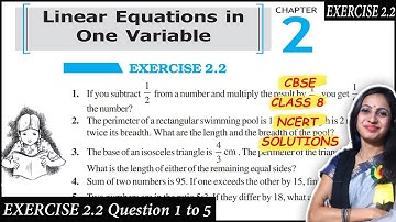 Ex 2.2 Ques 1 to 5 - Linear Equations in One Variable - NCERT Maths Class 8th - Chapter 2 | CBSE