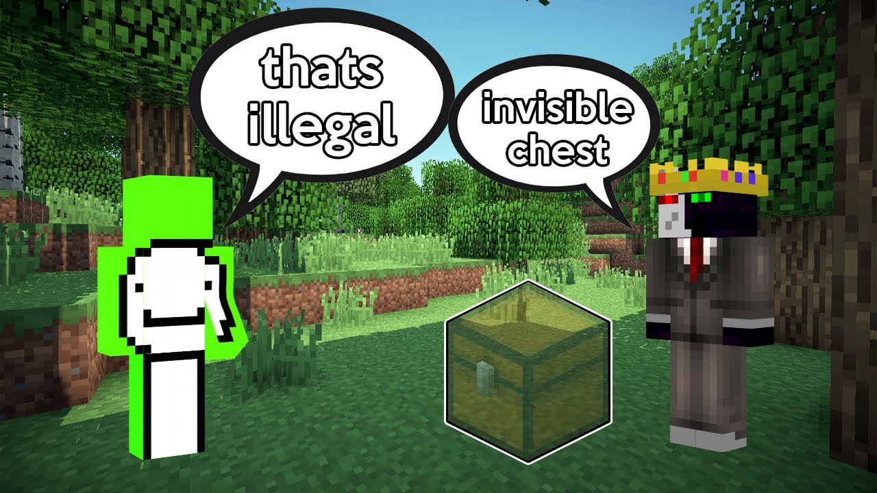 ranboo FIND INVISIBLE CHEST AND WEIRD blocks on dream smp