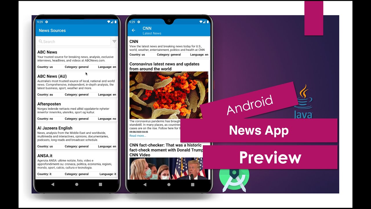 News App | Android Studio | Preview